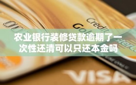 农业银行装修贷款逾期了一次性还清可以只还本金吗