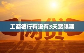工商银行有没有3天宽限期