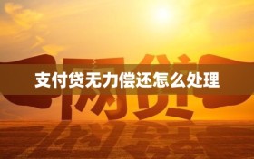 支付贷无力偿还怎么处理