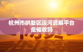 杭州市拱墅区运河调解平台是催收吗
