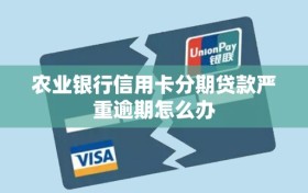 农业银行信用卡分期贷款严重逾期怎么办