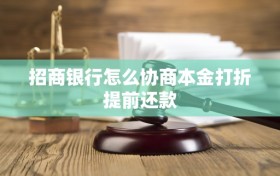 招商银行怎么协商本金打折提前还款