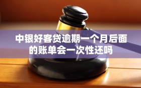 中银好客贷逾期一个月后面的账单会一次性还吗