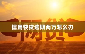 信用快贷逾期两万怎么办