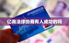 亿询法律协商有人成功的吗