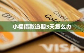 小福借款逾期3天怎么办