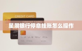 星展银行停息挂账怎么操作