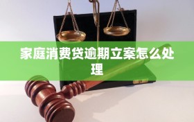 家庭消费贷逾期立案怎么处理
