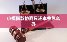 小福借款协商只还本金怎么办
