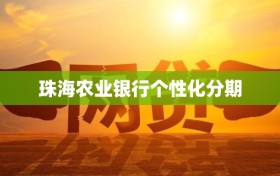 珠海农业银行个性化分期