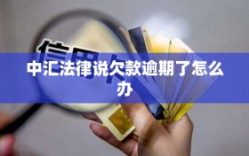 中汇法律说欠款逾期了怎么办
