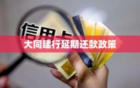 大同建行延期还款政策