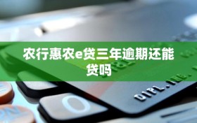 农行惠农e贷三年逾期还能贷吗
