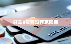 好车e贷有没有宽限期