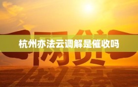 杭州亦法云调解是催收吗