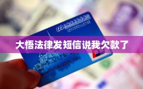 大悟法律发短信说我欠款了