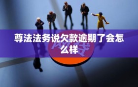 尊法法务说欠款逾期了会怎么样