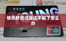 快乐秒贷还是还不起了怎么办