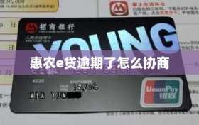 惠农e贷逾期了怎么协商