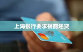 上海银行要求提前还贷