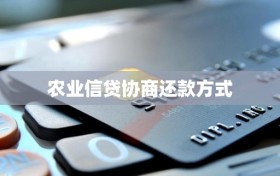 农业信贷协商还款方式