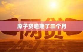 原子贷逾期了三个月