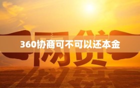 360协商可不可以还本金