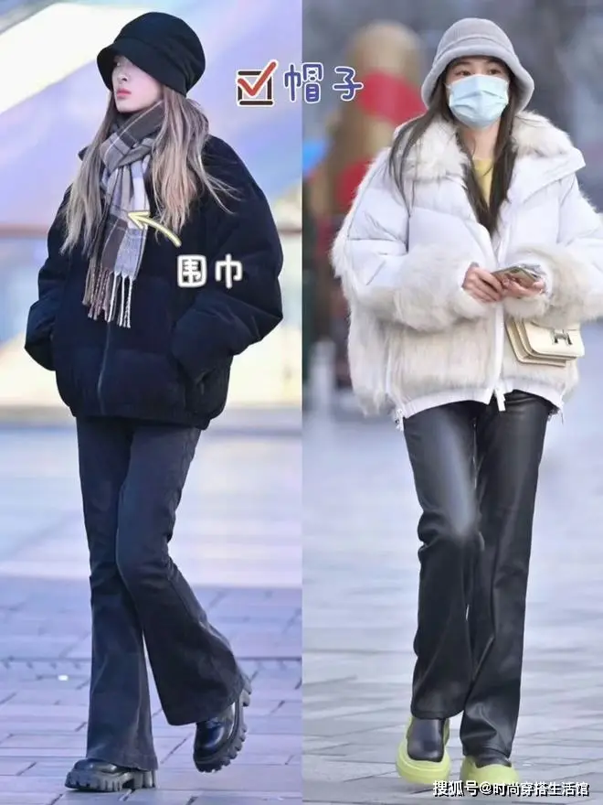 _灰色阔腿裤欧美街拍_杨幂阔腿裤街拍图片