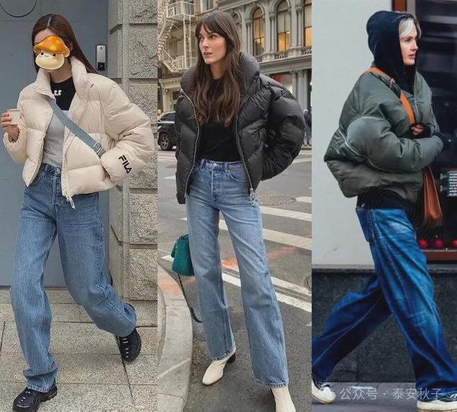 牛仔羽绒裤好穿吗__羽绒服牛仔裤穿搭