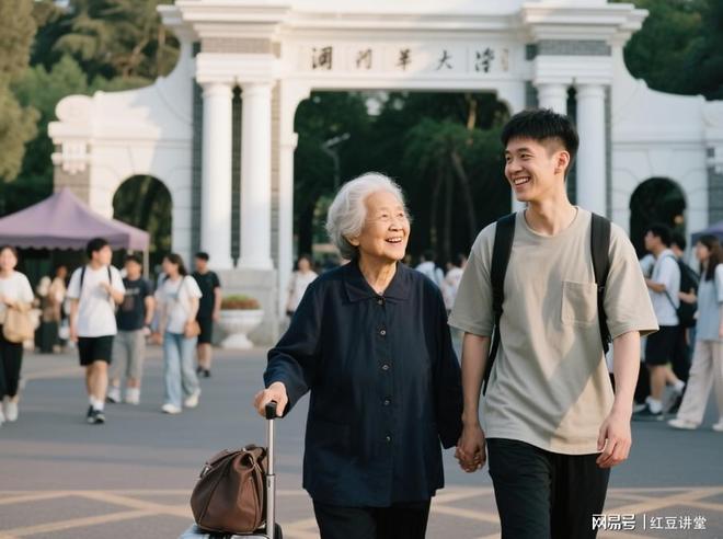 _清华学生扶老人_清华学生偶遇老人求助