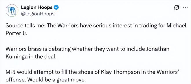 勇士队球员波特_勇士队签约波特_