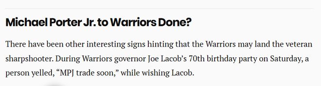 勇士队签约波特__勇士队球员波特