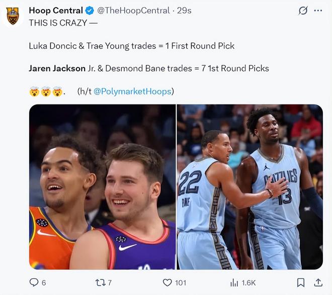 贝恩+三J换7首轮！灰熊还可交易莫兰特 未来12首轮1互换+6次轮_贝恩+三J换7首轮！灰熊还可交易莫兰特 未来12首轮1互换+6次轮_